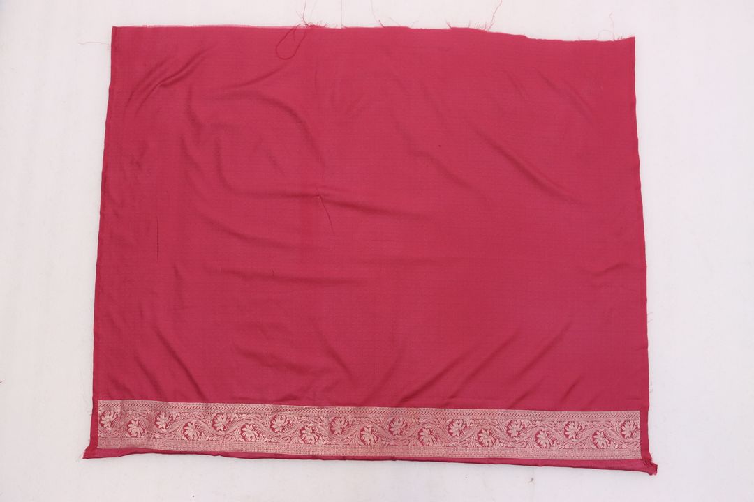 Varnavi Rani Pink Satin Silk Saree with Zari Jacquard Border