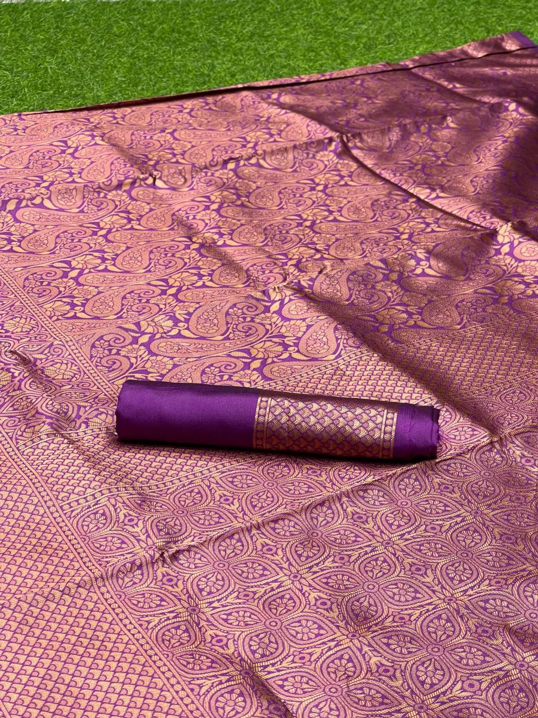 Rani Pink Banarasi Soft Silk Saree with Paisley Motifs