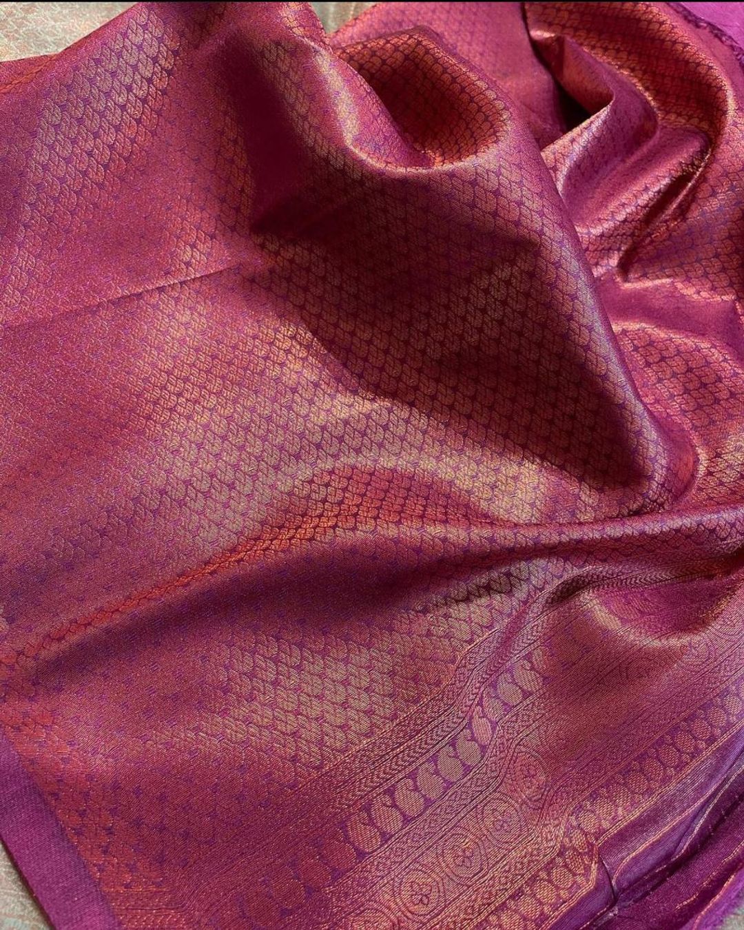 Silver Grey Banarasi Soft Silk Saree with Magenta Pallu