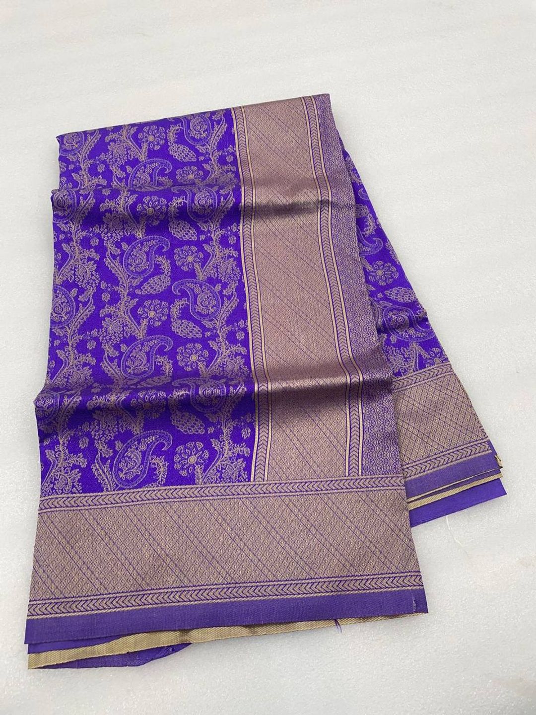 Royal Purple Banarasi Soft Silk Saree with Silver Zari