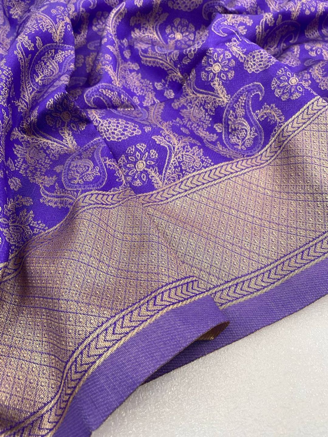 Royal Purple Banarasi Soft Silk Saree with Silver Zari