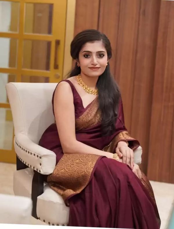 Wine Maroon Banarasi Soft Silk Saree with Golden Paisley Border