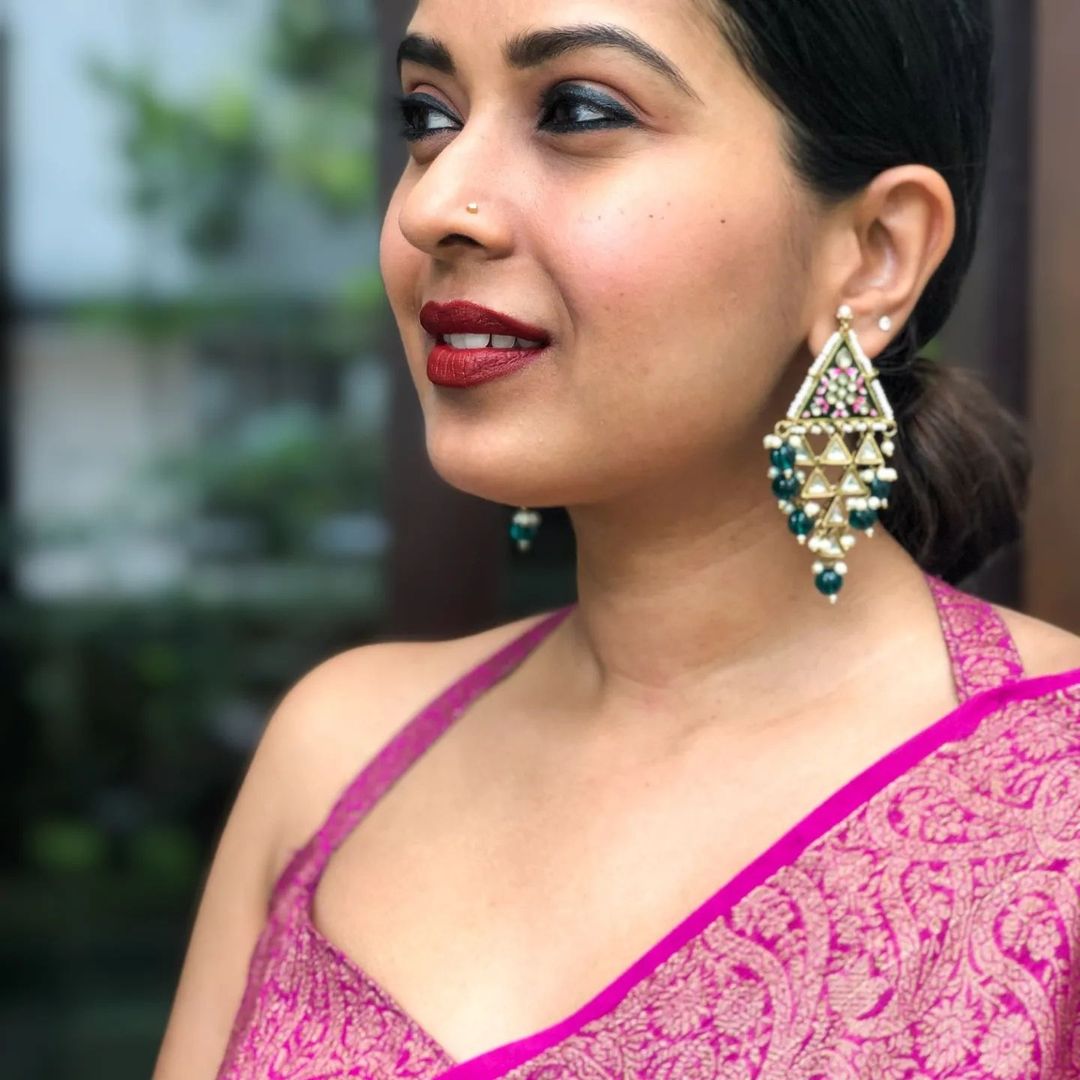 Rani Pink Banarasi Soft Silk Saree with Golden Paisley Border