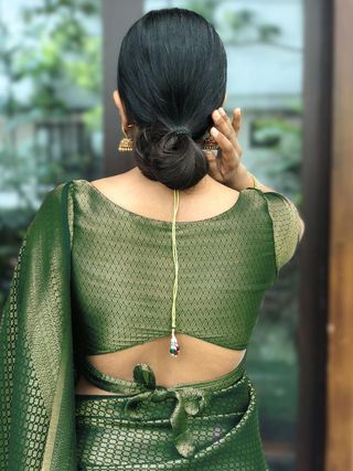 Dark Bottle Green Banarasi Soft Silk Saree with Gold Zari