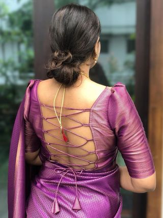 Magenta Purple Banarasi Soft Silk Saree with Rose Gold Border