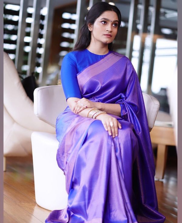 Royal Blue Banarasi Soft Silk Saree with Gold Woven Border