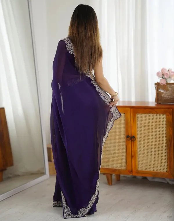 Royal Blue Silk Saree with Exquisite Zari Work